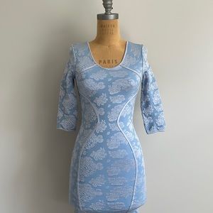 Zac Posen Fitted Floral Midi Dress